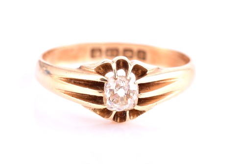 Lot 247 - An old mine-cut diamond set ring, consisting...