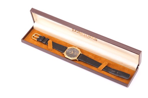 Lot 431 - An 18ct gold Longines automatic ultra-thin...
