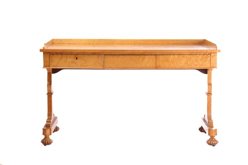 Lot 385 - A George IV birds eye maple rectangular...