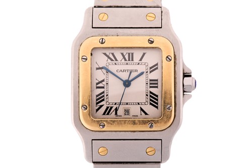 Lot 469 - A Cartier Santos 1566 steel and gold with a...