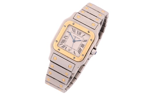 Lot 469 - A Cartier Santos 1566 steel and gold with a...