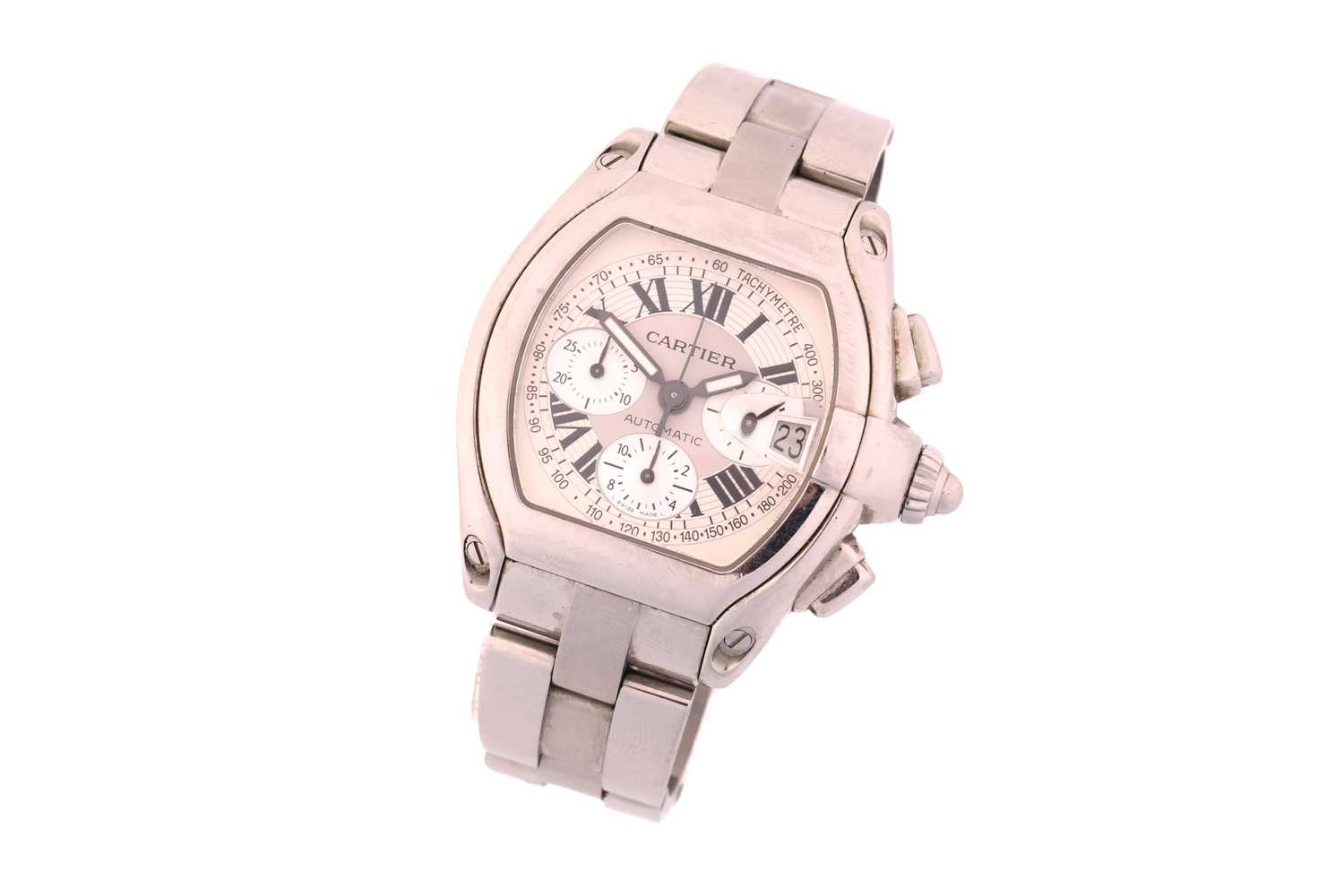Lot 474 - A Cartier Roadster XL chronograph 2618 on...