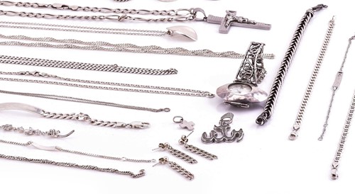 Lot 144 - A collection of white metal jewellery...