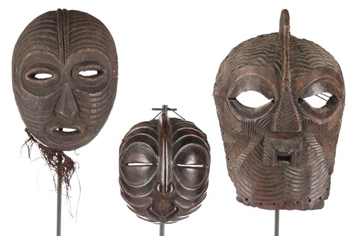 Lot 17 - Three Luba Kifwebe masks, Democratic Republic...