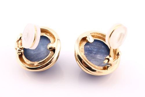Lot 161 - A pair of kyanite earrings, each consisting of...