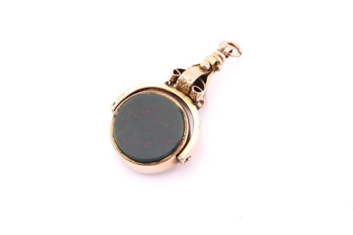 Lot 389 - A swivel fob, consisting of a round agate and...