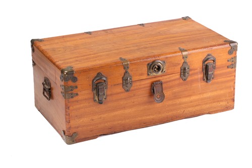 Lot 368 - A camphorwood chest with brass fittings and...