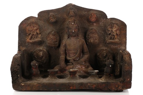 Lot 269 - A Nepalese Buddha altar, the wood body with...