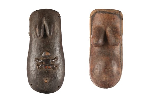 Lot 29 - A Makonde female body mask, Tanzania, with...