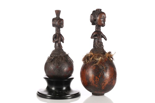 Lot 215 - 4 Luba Calabash figures, Democratic Republic...