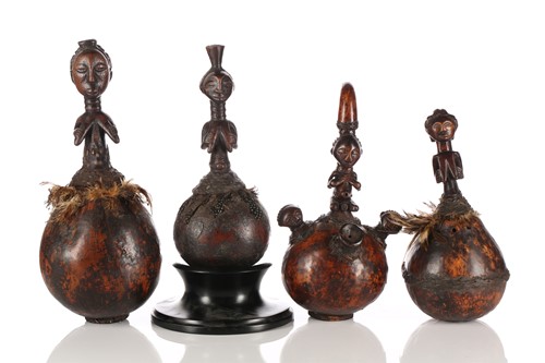 Lot 215 - 4 Luba Calabash figures, Democratic Republic...