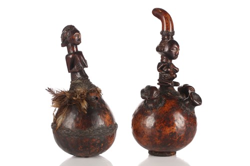 Lot 215 - 4 Luba Calabash figures, Democratic Republic...