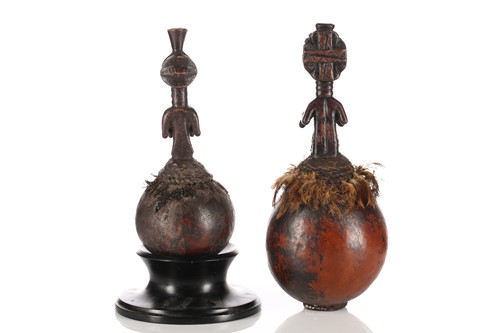 Lot 215 - 4 Luba Calabash figures, Democratic Republic...