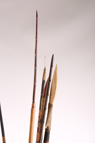 Lot 120 - A West African split cane shield, with hide...