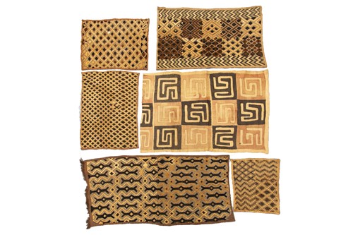 Lot 183 - 6 Kuba cloths, Democratic Republic of Congo,...