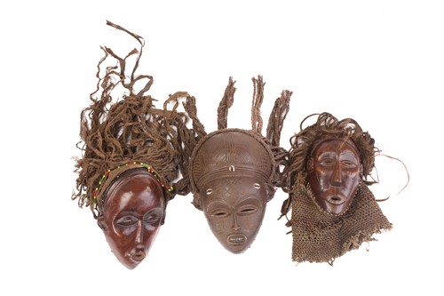 Lot 79 - Three Tchoke masks, Angola, the largest with...