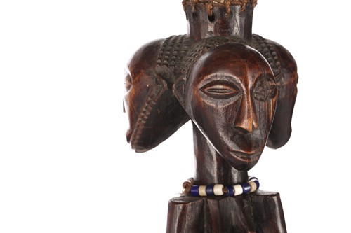 Lot 135 - A Hemba triple-headed power figure, Democratic...