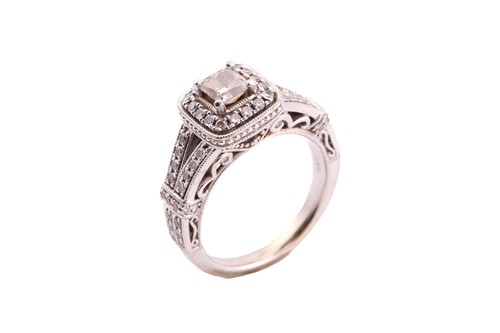 Lot 94 - A Vera Wang Love ring with diamonds on 14kt...