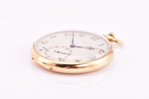 Lot 471 - An 18ct gold Zenith open face pocket watch,...