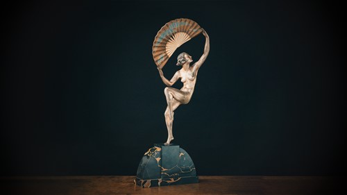 Lot 469 - Marcel Bouraine (1886 - 1948) 'Dancer with fan'...