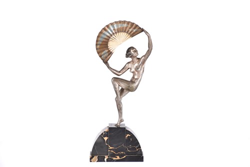 Lot 469 - Marcel Bouraine (1886 - 1948) 'Dancer with fan'...