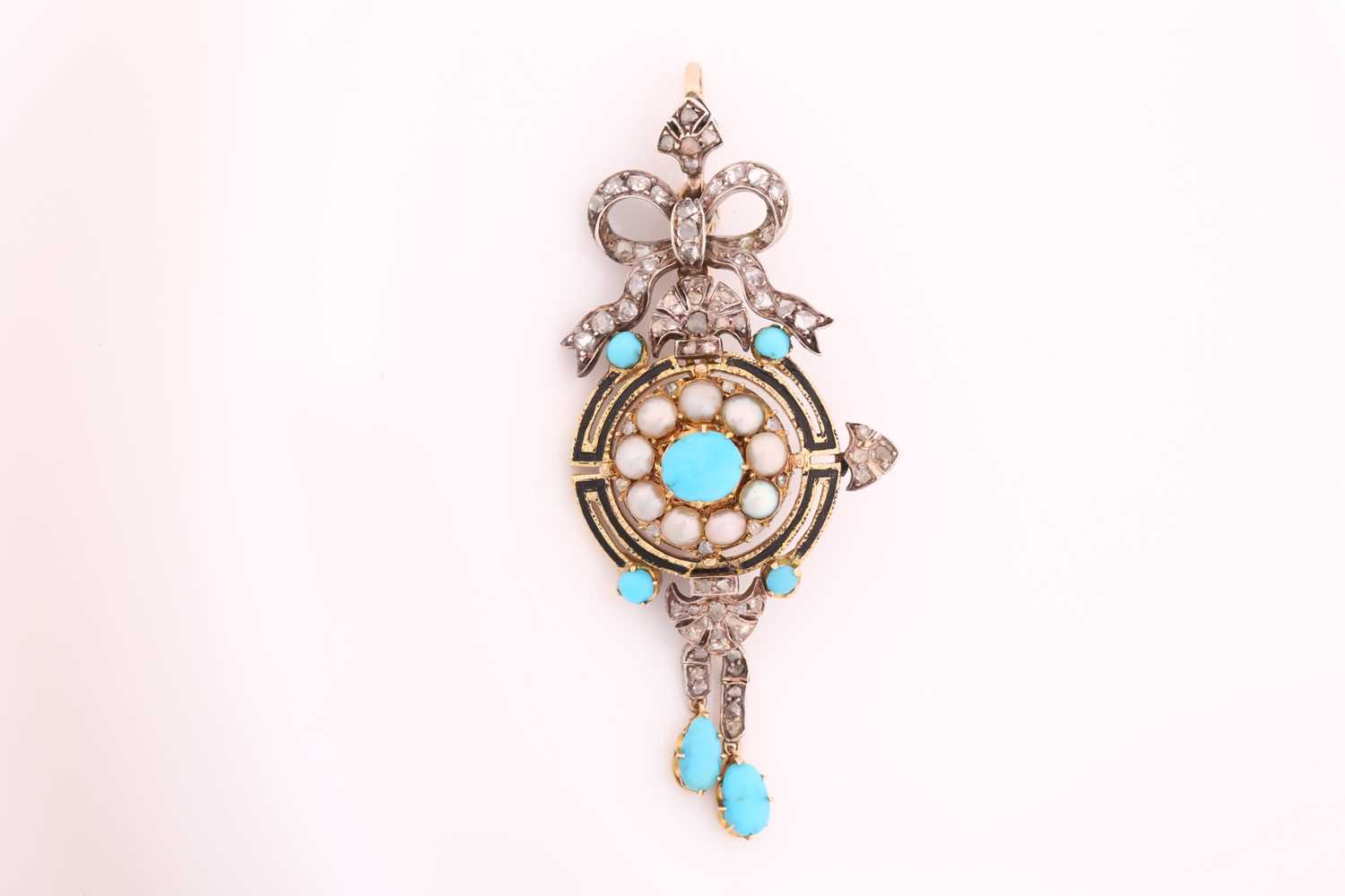 Lot 418 - A Victorian pendant/brooch set with diamonds,...