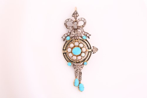 Lot 418 - A Victorian pendant/brooch set with diamonds,...