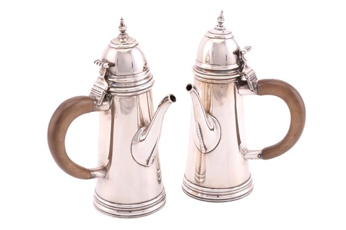 Lot 463 - A pair of Queen Anne style silver cafe aut...