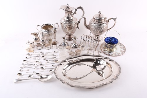 Lot 452 - An early 20th-century heavy silver meat...