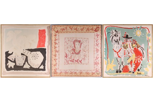 Lot 203 - A group of three Ascher silk scarves, to...