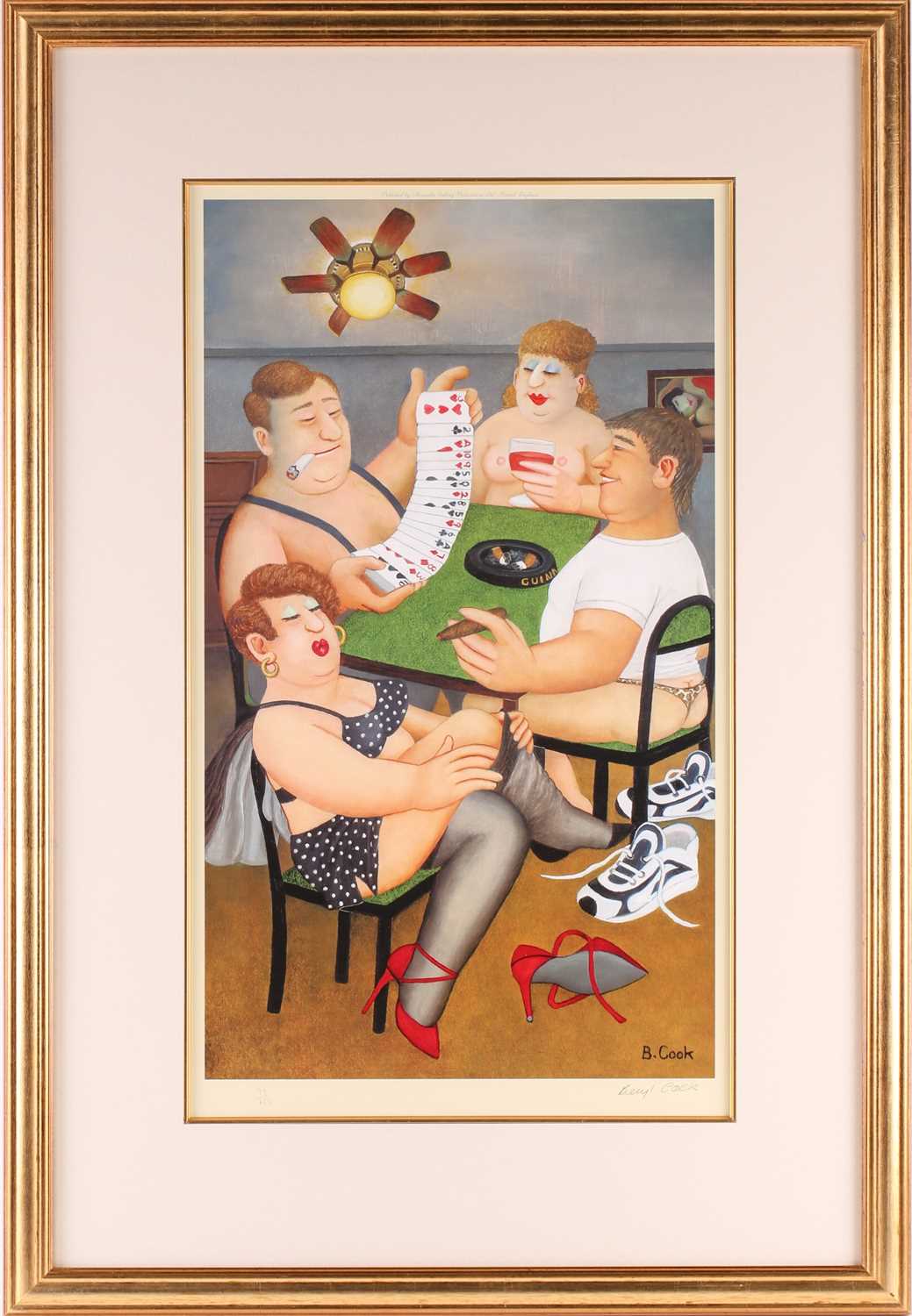 Lot 121 - Beryl Cook (1926-2008), 'Strip Poker', limited...