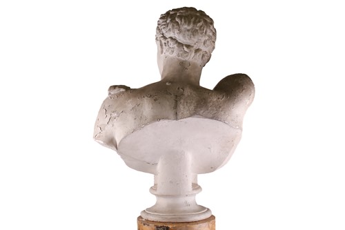Lot 312 - A large painted plaster cast bust of Hermes of...