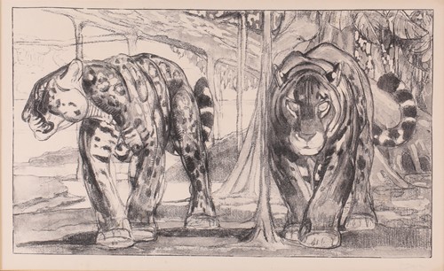 Lot 109 - Paul Jouve (1878-1973) French, 'Deux Jaguars',...