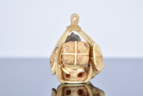 Lot 92 - Three Japanese ivory netsukes, Meiji period,...