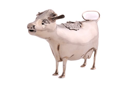 Lot 459 - A 20th century silver cow creamer; of...