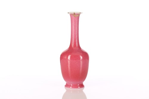 Lot 283 - A Chinese peach bloom vase, Republic period, a...