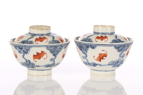 Lot 196 - A pair of Chinese porcelain Wufu (five...