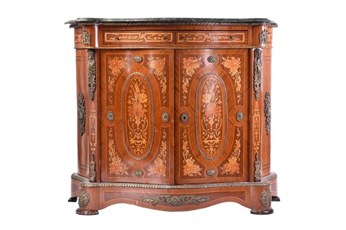 Lot 370 - A 19th-century style walnut and marquetry...