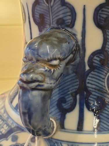 Lot 160 - A Chinese porcelain blue & white Kylin vase,...
