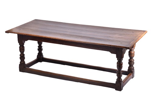 Lot 349 - A 17th century oak refectory table with...