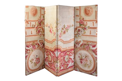 Lot 394 - A Victorian Aubusson tapestry covered a...