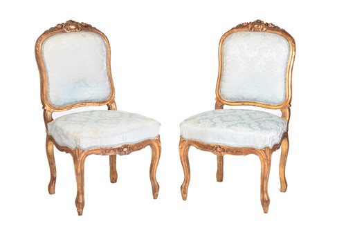 Lot 356 - A pair of Louis XV style carved wood and gilt...