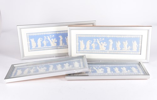 Lot 501 - Four Wedgwood style panels, 19th/20th century,...