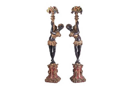 Lot 380 - A pair of Venetian 17th century style carved...