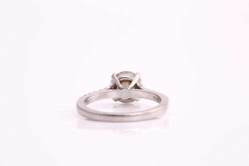 Lot 177 - A platinum diamond solitaire ring, consisting...