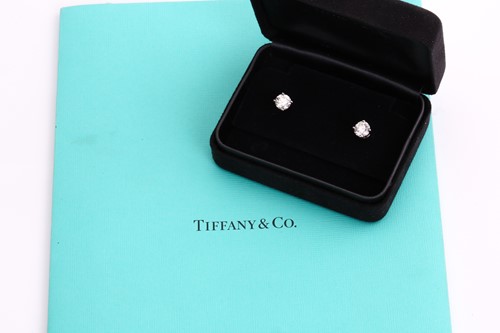 Lot 134 - A pair of Tiffany & Co. platinum and diamond...