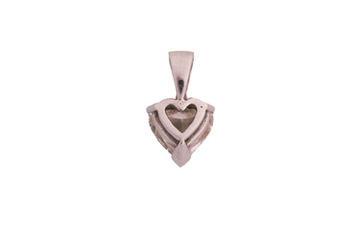 Lot 66 - A diamond pendant, comprises a heart-shaped...