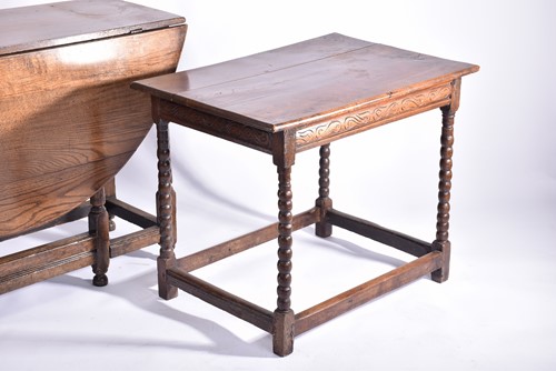 Lot 344 - An early 18th-century oak oval gateleg table...