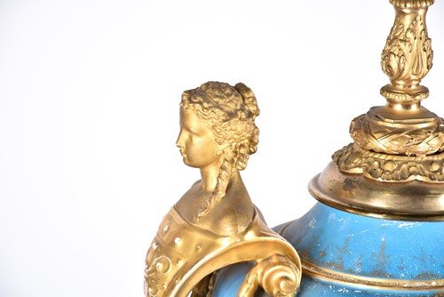 Lot 509 - A large French porcelain vase shape table lamp,...