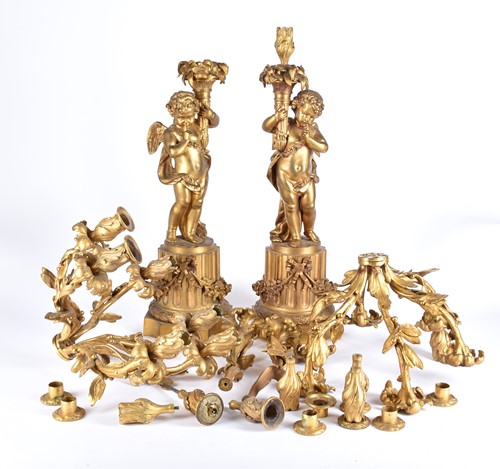 Lot 401 - A pair of large French 19th century figural...